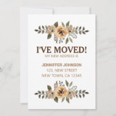 Aquarel Flora Ik Ben Verhuisd Kaart (Voorkant)