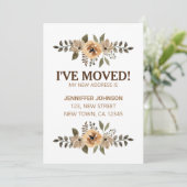 Aquarel Flora Ik Ben Verhuisd Kaartje Aankondiging (Staand voorkant)