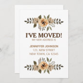 Aquarel Flora Ik Ben Verhuisd Kaartje Aankondiging (Voorkant / Achterkant)