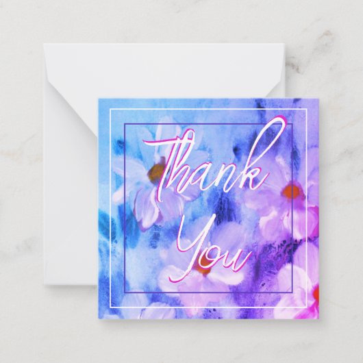 Aquarel Floral Mini Notitiekaartje (Voorkant)