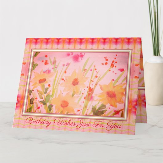 Aquarel Floral ontworpen Kaart (Voorkant)