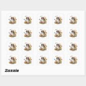 Aquarel Floral Shih Tzu, kan worden gepersonalisee Vierkante Sticker (Vel)