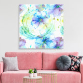 Aquarel florale werveling canvas afdruk (Insitu (Woonkamer))