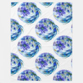 Aquarel florale werveling fleece deken (Voorkant)