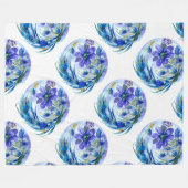 Aquarel florale werveling fleece deken (Voorkant (Horizontaal))