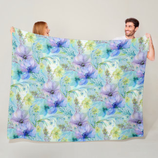 Aquarel florale werveling fleece deken