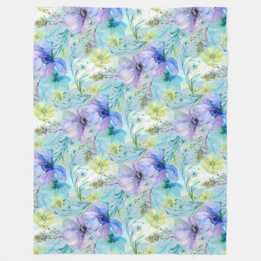 Aquarel florale werveling fleece deken (Voorkant)