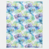 Aquarel florale werveling fleece deken (Voorkant)
