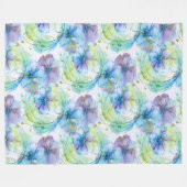 Aquarel florale werveling fleece deken (Voorkant (Horizontaal))