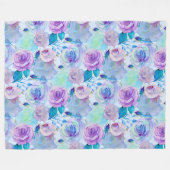 Aquarel florale werveling fleece deken (Voorkant (Horizontaal))