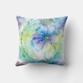 Aquarel florale werveling kussen (Achterkant)