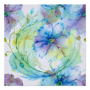 Aquarel florale werveling perfect poster