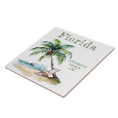 Aquarel Florida strandtrip Tegeltje (Zijkant)