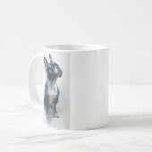 Aquarel Franse buldog zittend Koffiemok (Voorkant links)