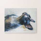 Aquarel Franse buldog zittend Legpuzzel (Horizontaal)