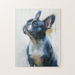 Aquarel Franse buldog zittend Legpuzzel