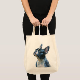 Aquarel Franse buldog zittend Tote Bag