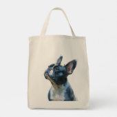 Aquarel Franse buldog zittend Tote Bag (Achterkant)