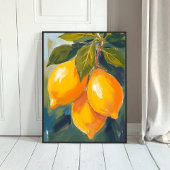 Aquarel Fruit Schilderij Citroenboom Poster