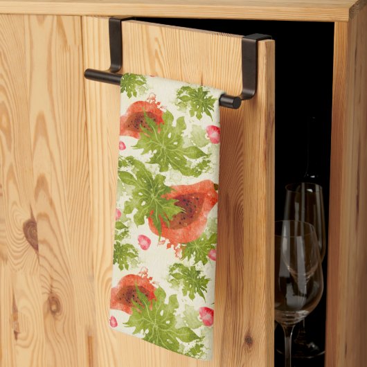 Aquarel Fruit Theedoek – Paw Paw (Derde Gevouwen)