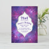 Aquarel Galaxy Roze En Blauw Kaart (Staand voorkant)