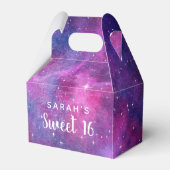 Aquarel Galaxy Roze En Paarse Sweet Sixteen Bedankdoosjes (Voorkant Zijde)
