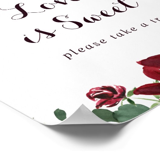 Aquarel geïllustreerde herfst liefde is zoete bord poster (Hoek)