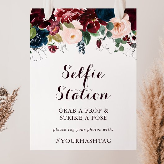 Aquarel geïllustreerde herfst-selfiestationbord poster
