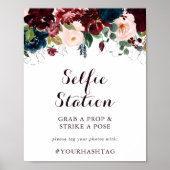 Aquarel geïllustreerde herfst-selfiestationbord poster (Voorkant)