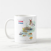 Aquarel geïllustreerde kaart Nederland | Monogram Koffiemok (Links)