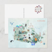 Aquarel geïllustreerde kaart van Canada-kunst (Voorkant / Achterkant)