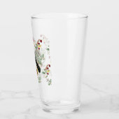 Aquarel geïllustreerde merel ontworpen glas (Links)