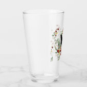 Aquarel geïllustreerde merel ontworpen glas (Rechts)