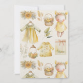 Aquarel gele babybenodigdheden Eerste Verjaardag Kaart (Achterkant)