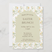 Aquarel Gele Kuikens Pasen Brunch Uitnodiging (Voorkant)