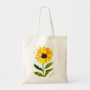 Aquarel gele zonnebloem aquarel bloemen tote bag