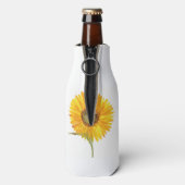 Aquarel gele zonnebloem bloem natuur Bruiloften Flesjeskoeler (Fles Achterkant)