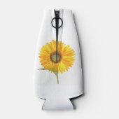 Aquarel gele zonnebloem bloem natuur Bruiloften Flesjeskoeler (Achterkant)