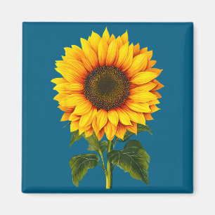 Aquarel gele zonnebloem botanische tuin zomer magneet