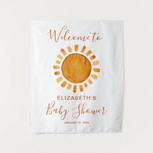Aquarel Gelige Zon Baby Shower Welkom Wandkleed