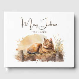 Aquarel Gemberkat Voor Herdenking Gastenboek