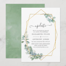 Aquarel Geometrische Eucalyptus Trouwupdate