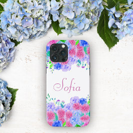 Aquarel Gepersonaliseerde Kleurrijke Hortensia Case-Mate iPhone Case