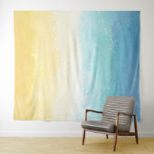 Aquarel geschilderde strand- en oceaanscène wandkleed (In Situ (horizontaal))