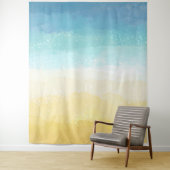 Aquarel geschilderde strand- en oceaanscène wandkleed (In situ)