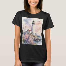 Aquarel Geschilderde Vuurtoren T-shirt