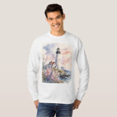 Aquarel Geschilderde Vuurtoren T-shirt (Voorkant volledig)