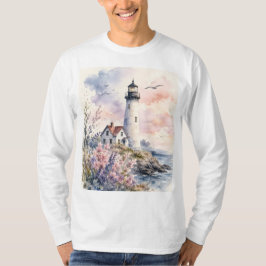Aquarel Geschilderde Vuurtoren T-shirt