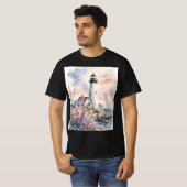 Aquarel Geschilderde Vuurtoren T-shirt (Voorkant volledig)