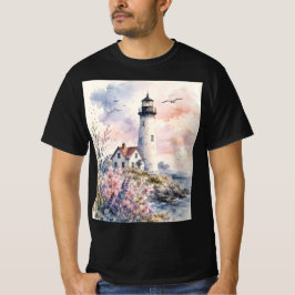 Aquarel Geschilderde Vuurtoren T-shirt